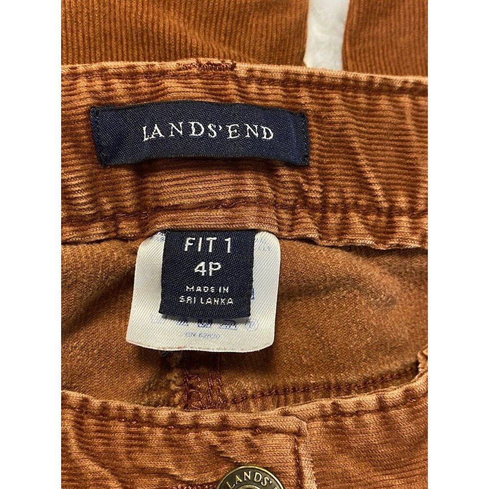 Lands End Corduroy Pants Midrise Straight Leg Womens Size 4 Fit 1 Burnt Orange - Picture 5 of 6